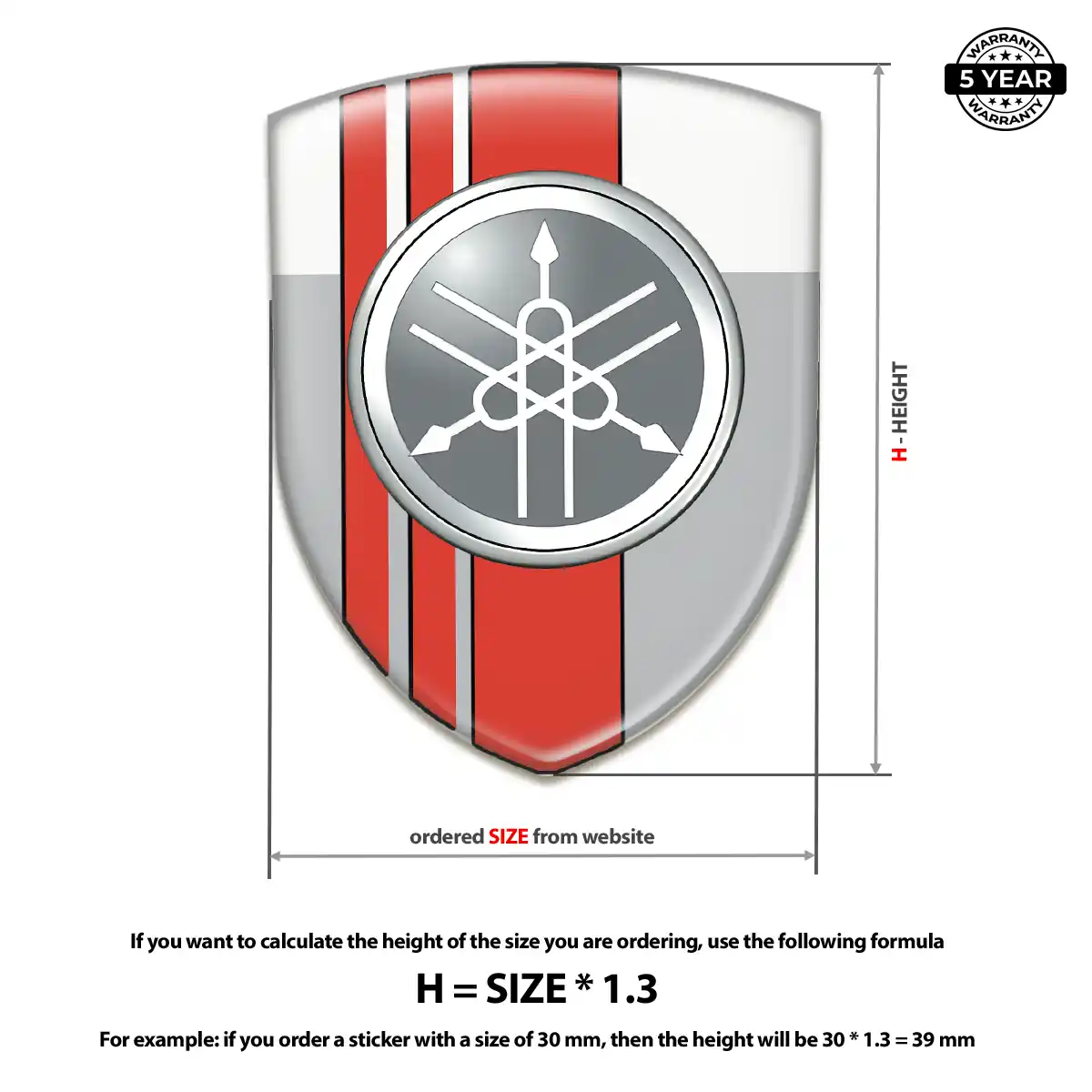 Yamaha Car Emblem Decal Premium Dome