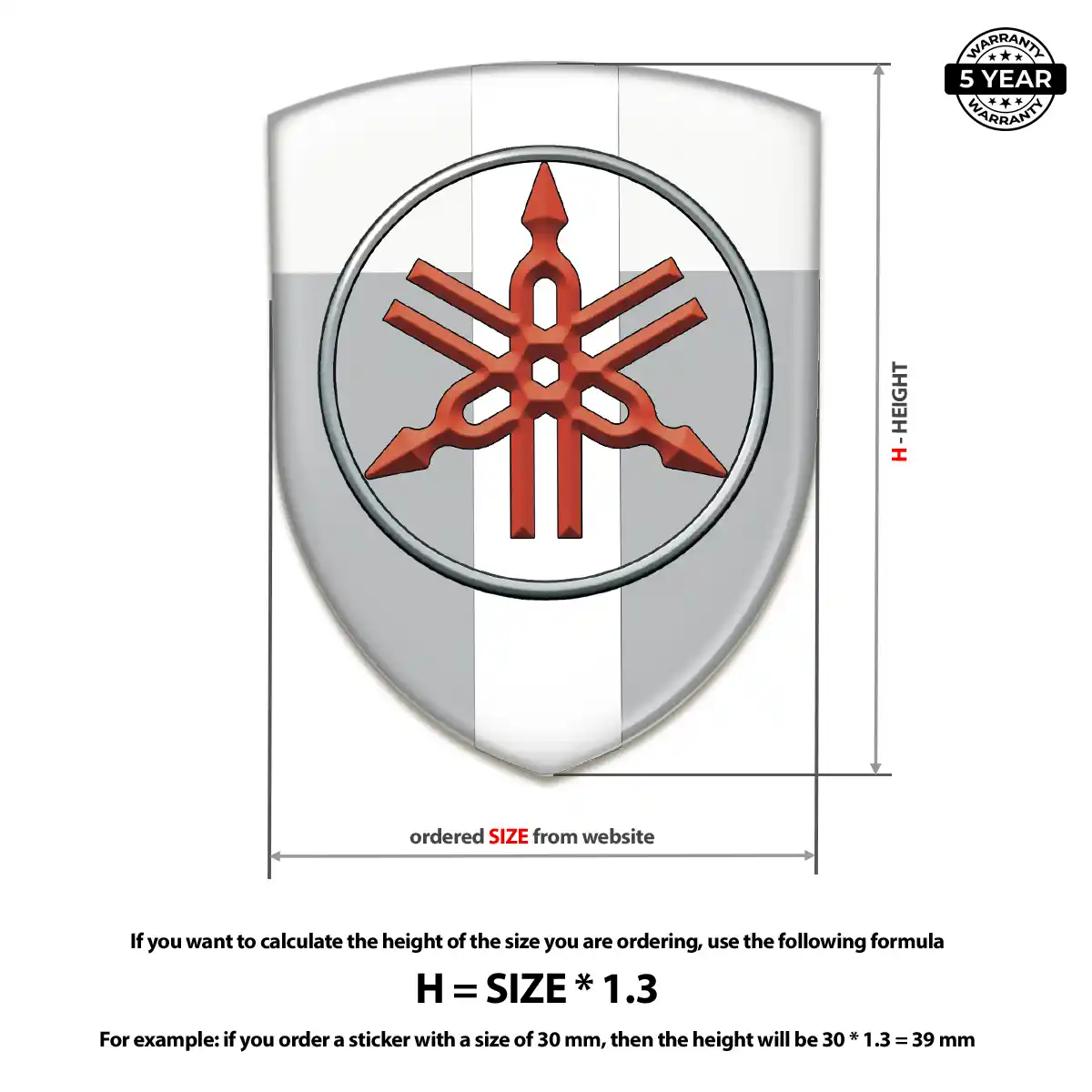 Yamaha Car Emblem Decal Resin Elite
