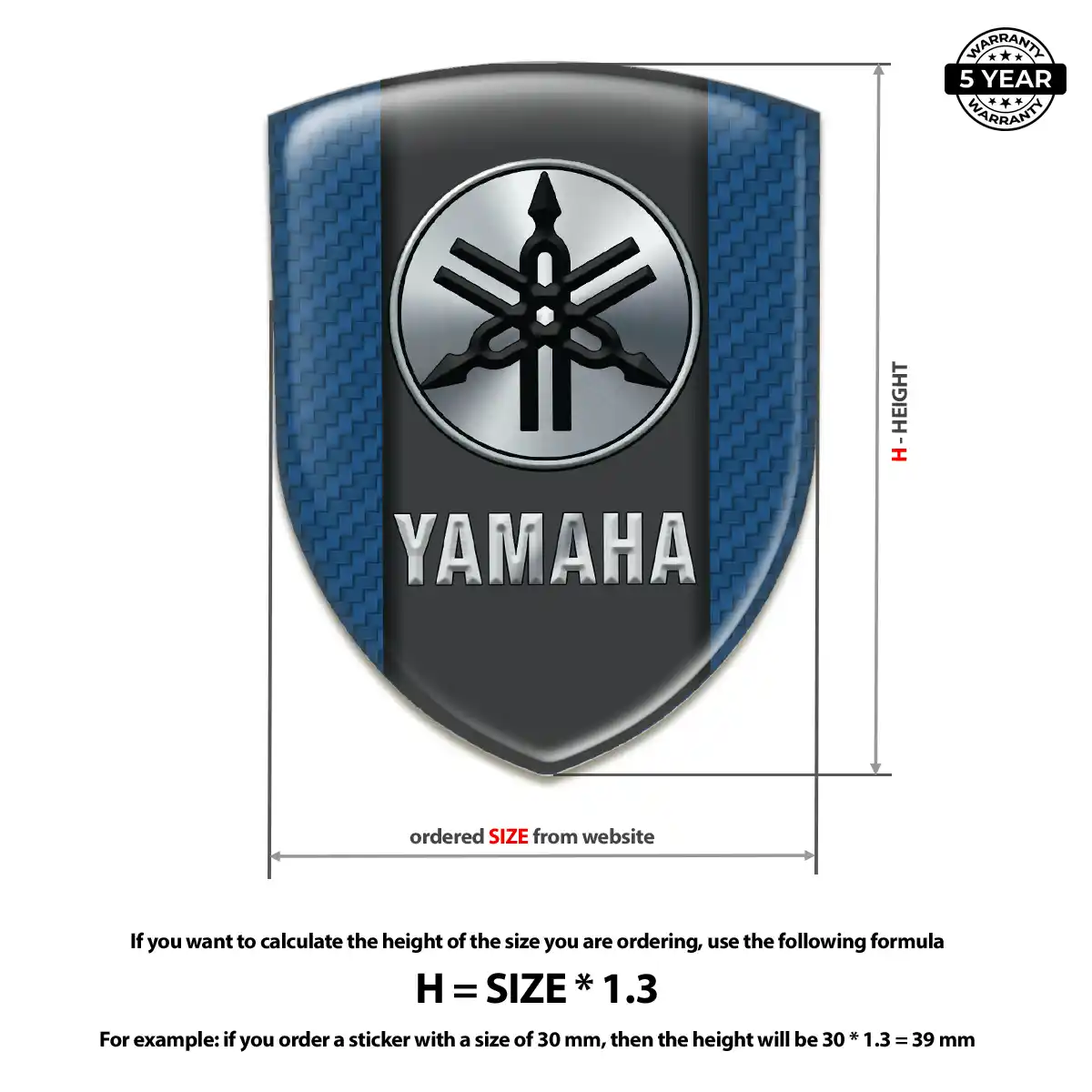 Yamaha Car Emblem Decal Resin Luxe