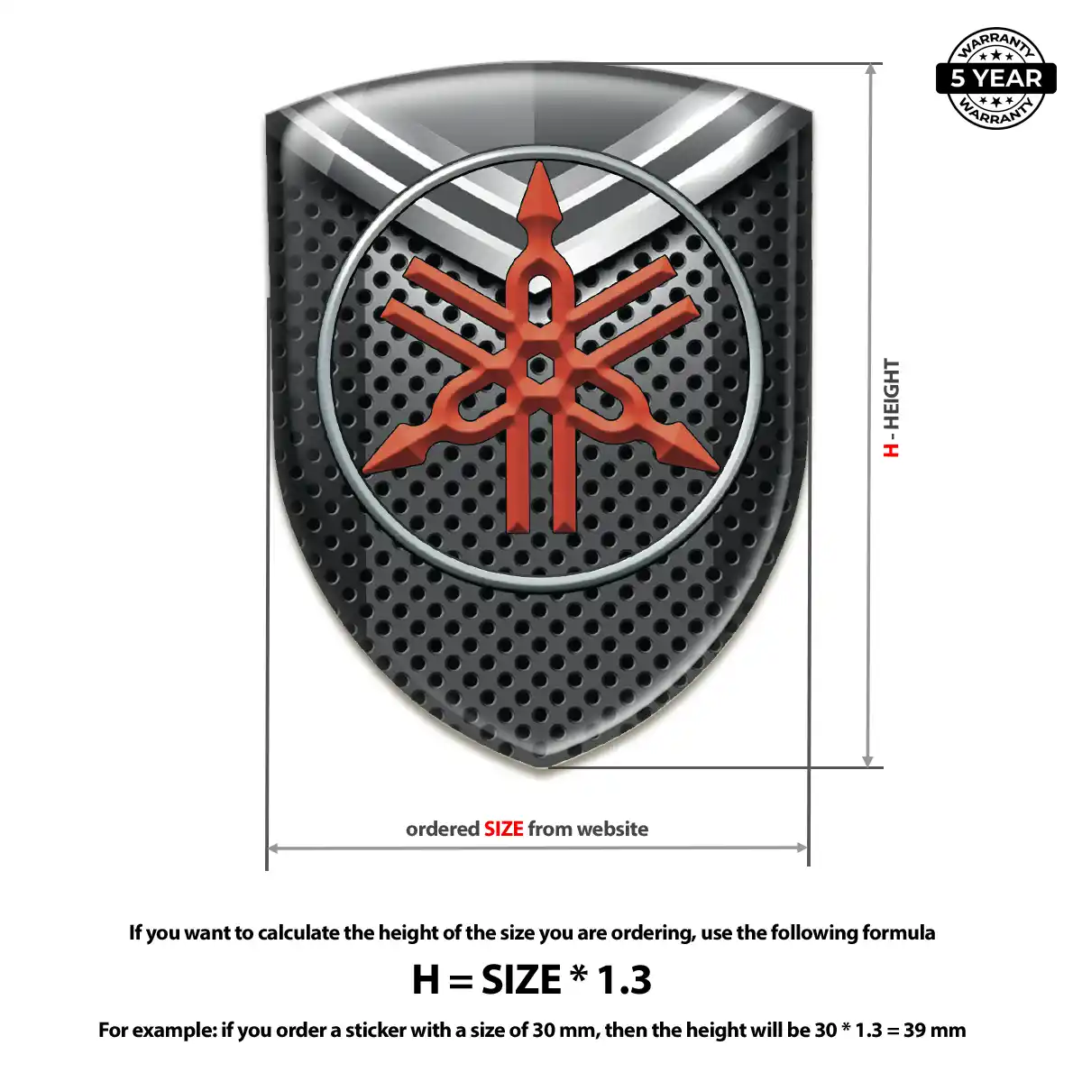 Yamaha Car Emblem Overlay Premium Dome