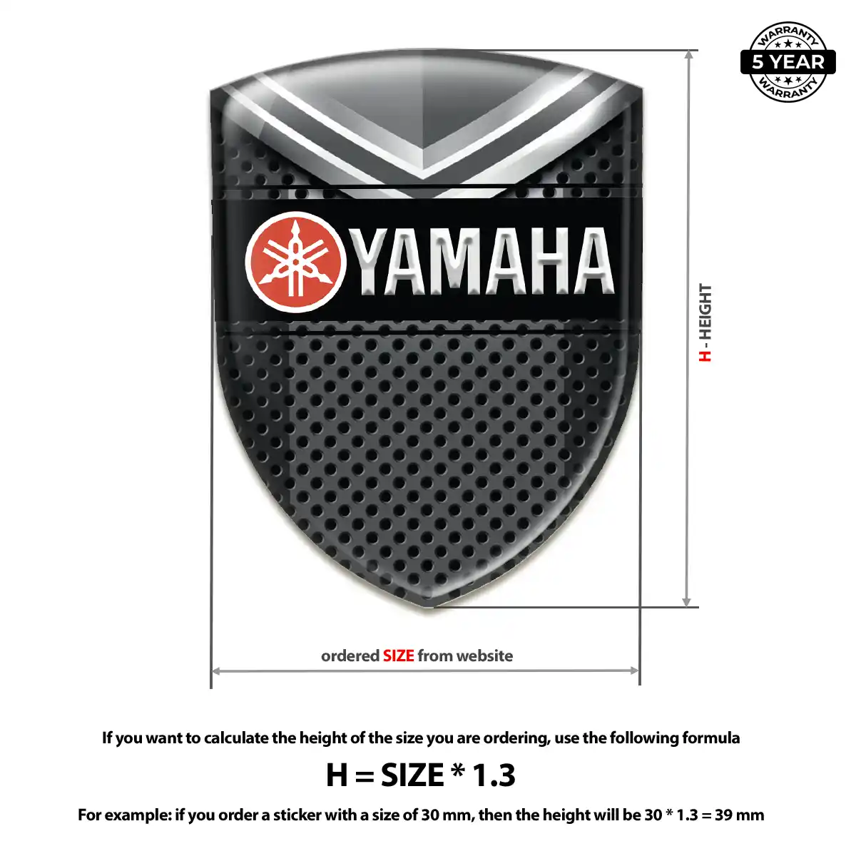 Yamaha Car Emblem Sticker Outer Style