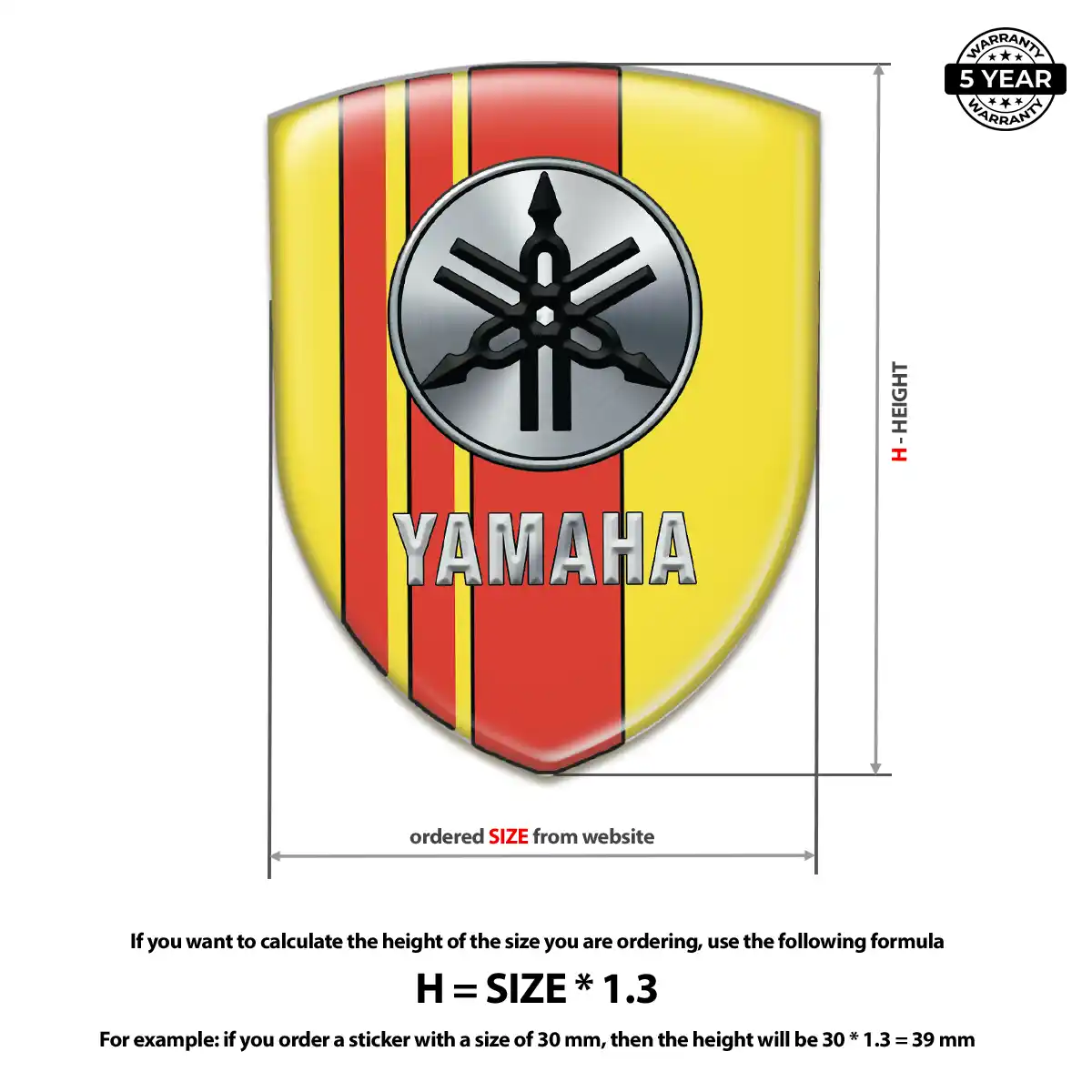Yamaha Car Emblem Sticker Premium Dome
