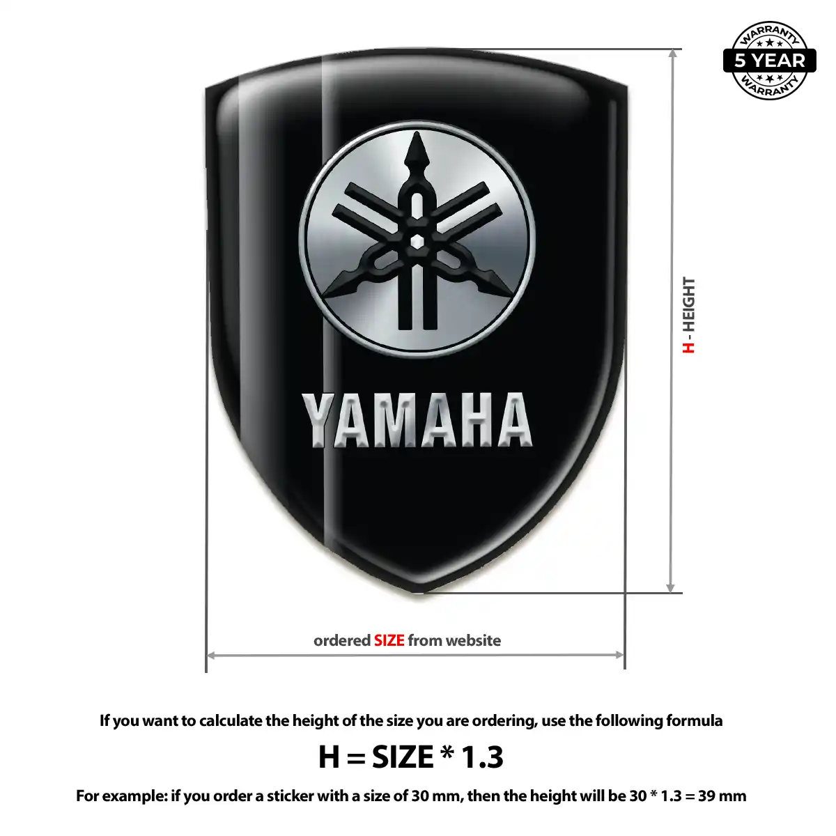 Yamaha Car Emblem Sticker Resin Elite