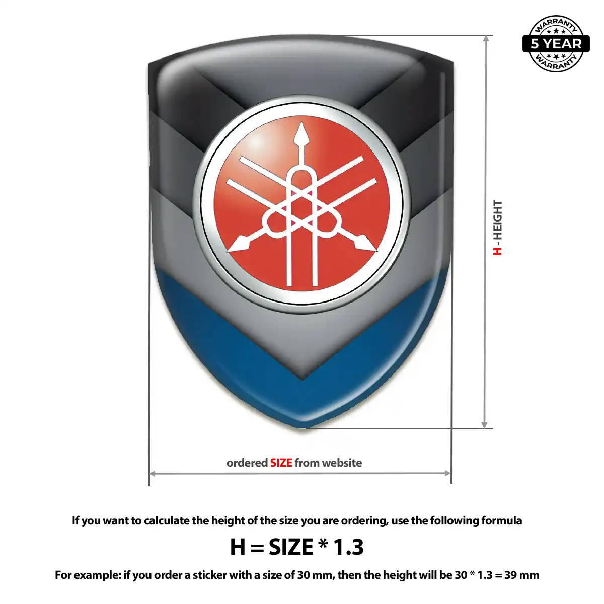 Yamaha Car Emblem Sticker Resin Luxe