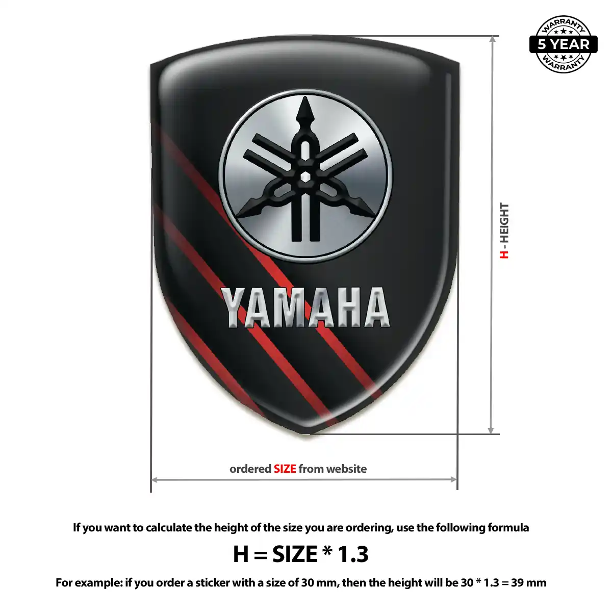 Yamaha Car Logo Decal Premium Dome