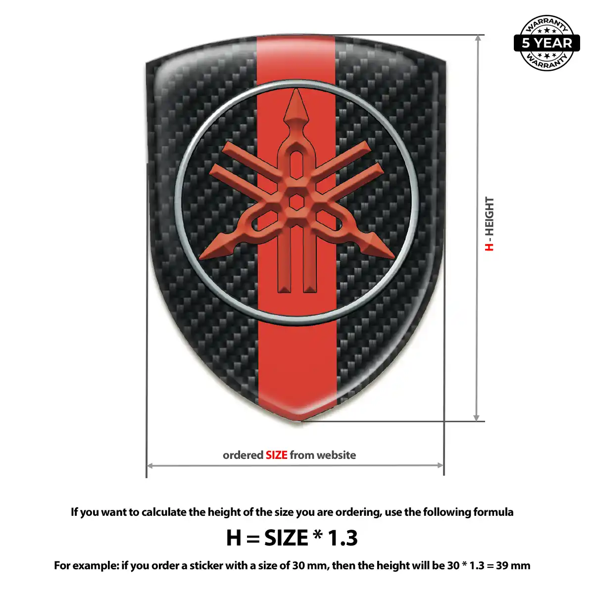 Yamaha Car Logo Decal Resin Elite