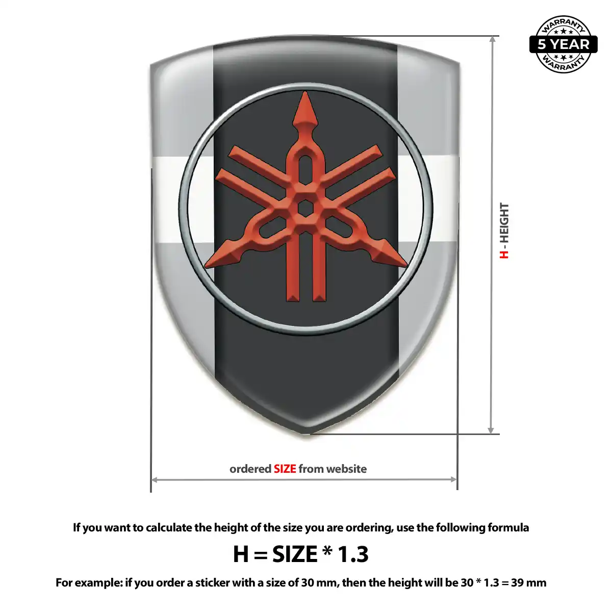 Yamaha Car Logo Decal Resin Luxe