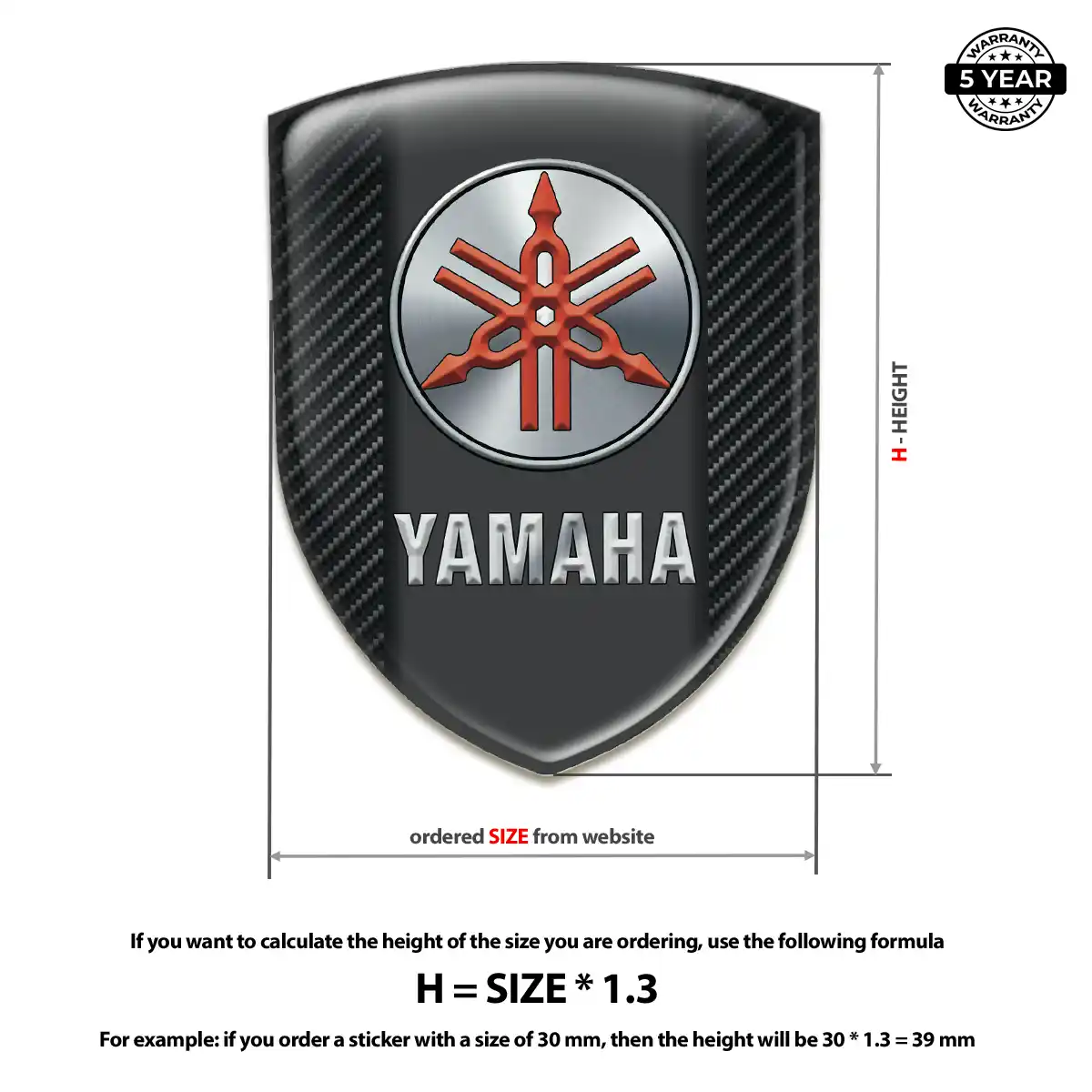 Yamaha Crest Logo Emblem Premium Dome