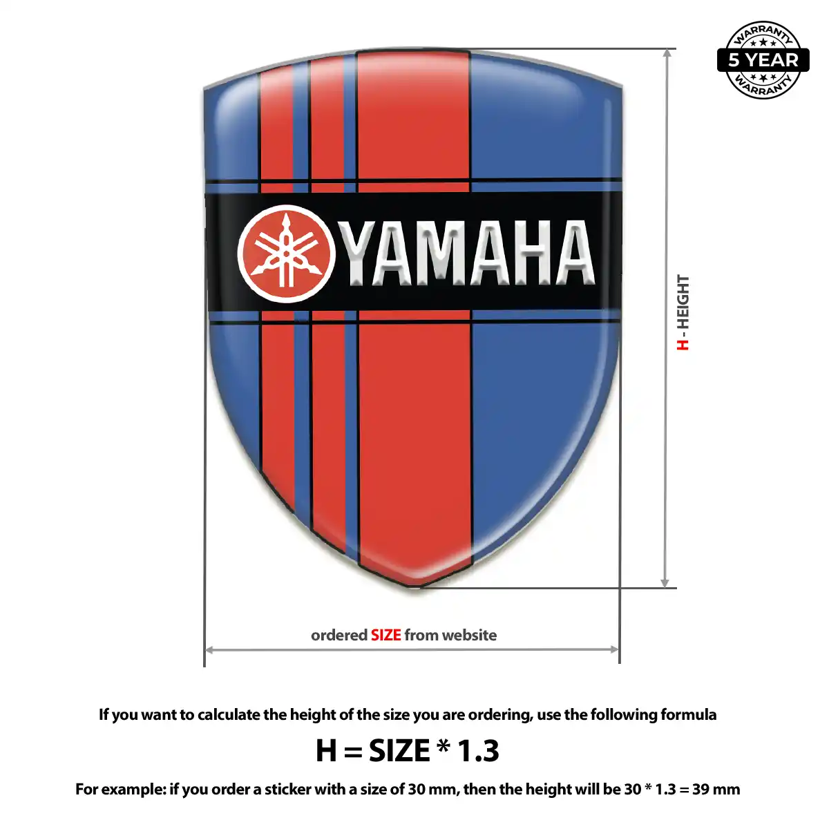 Yamaha Domed Badge Performance Style
