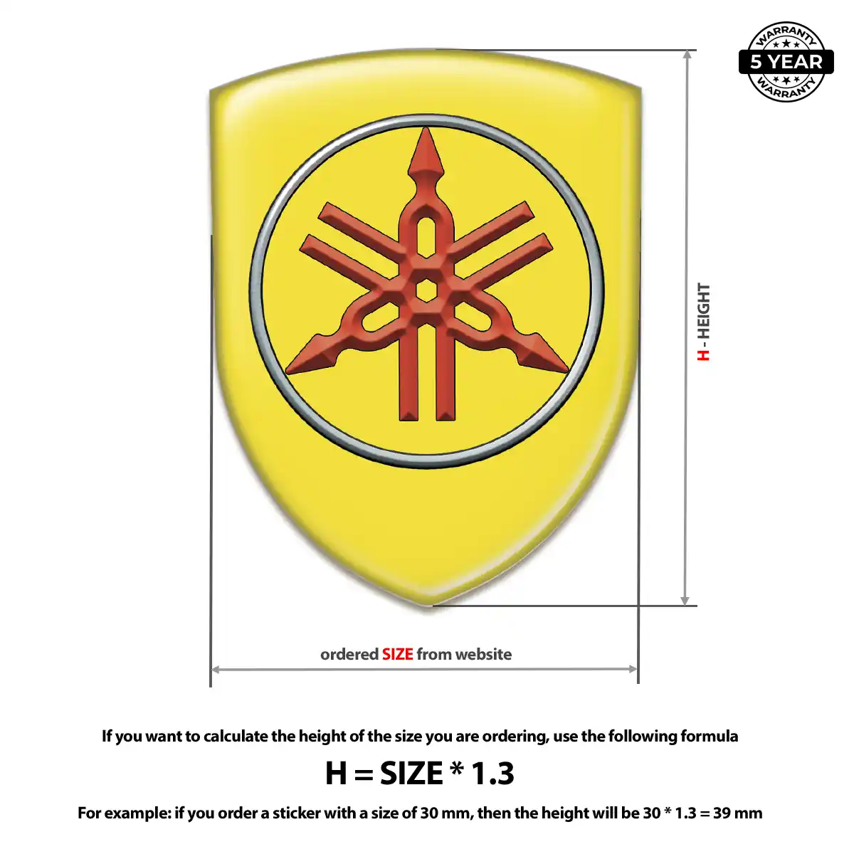 Yamaha Domed Badge Premium Dome