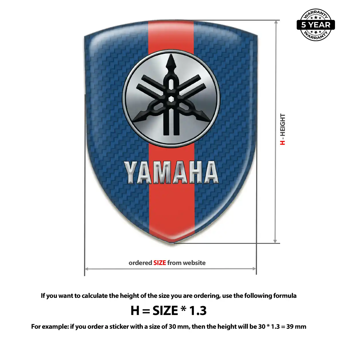 Yamaha Domed Badge Resin Elite