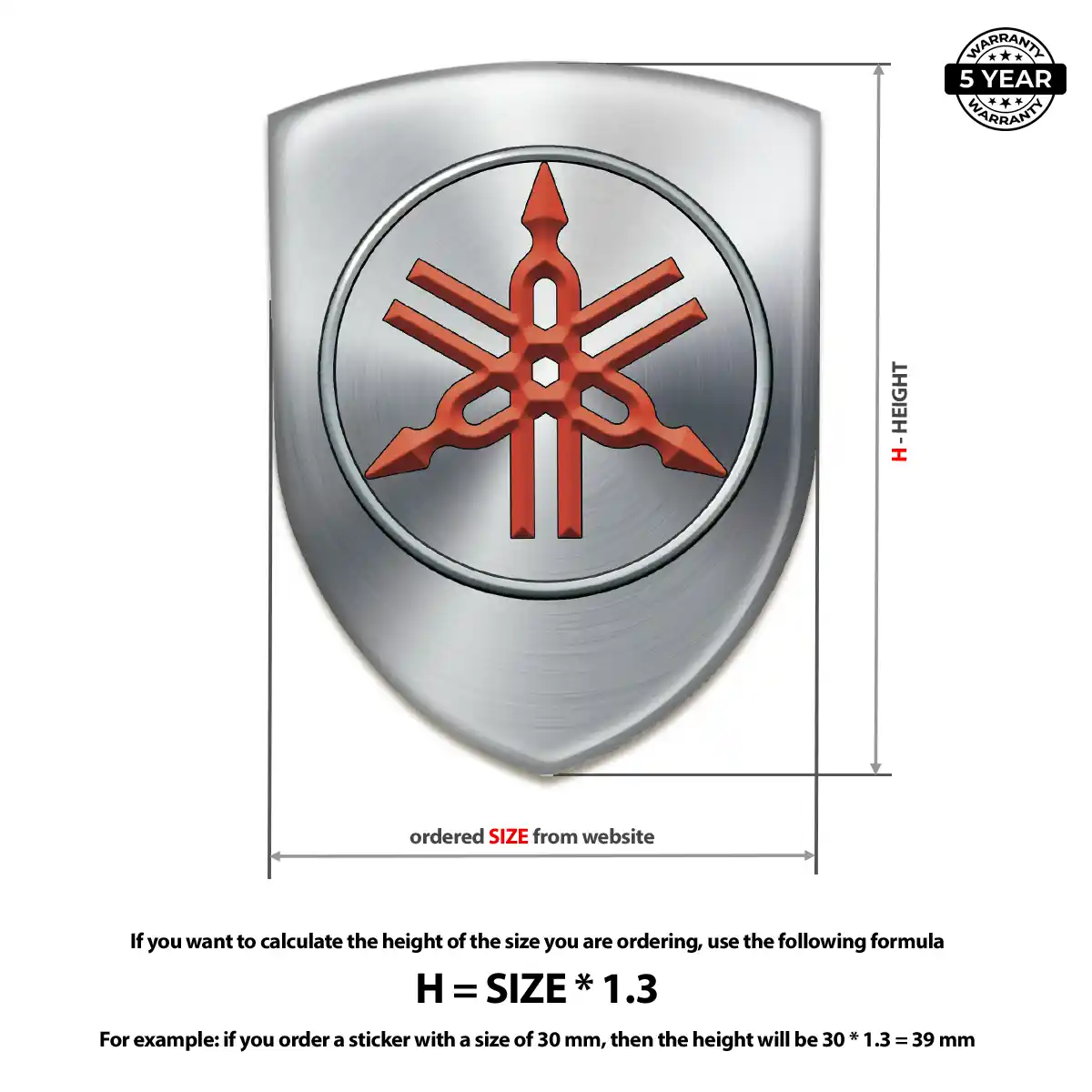 Yamaha Domed Badge Sleek Style