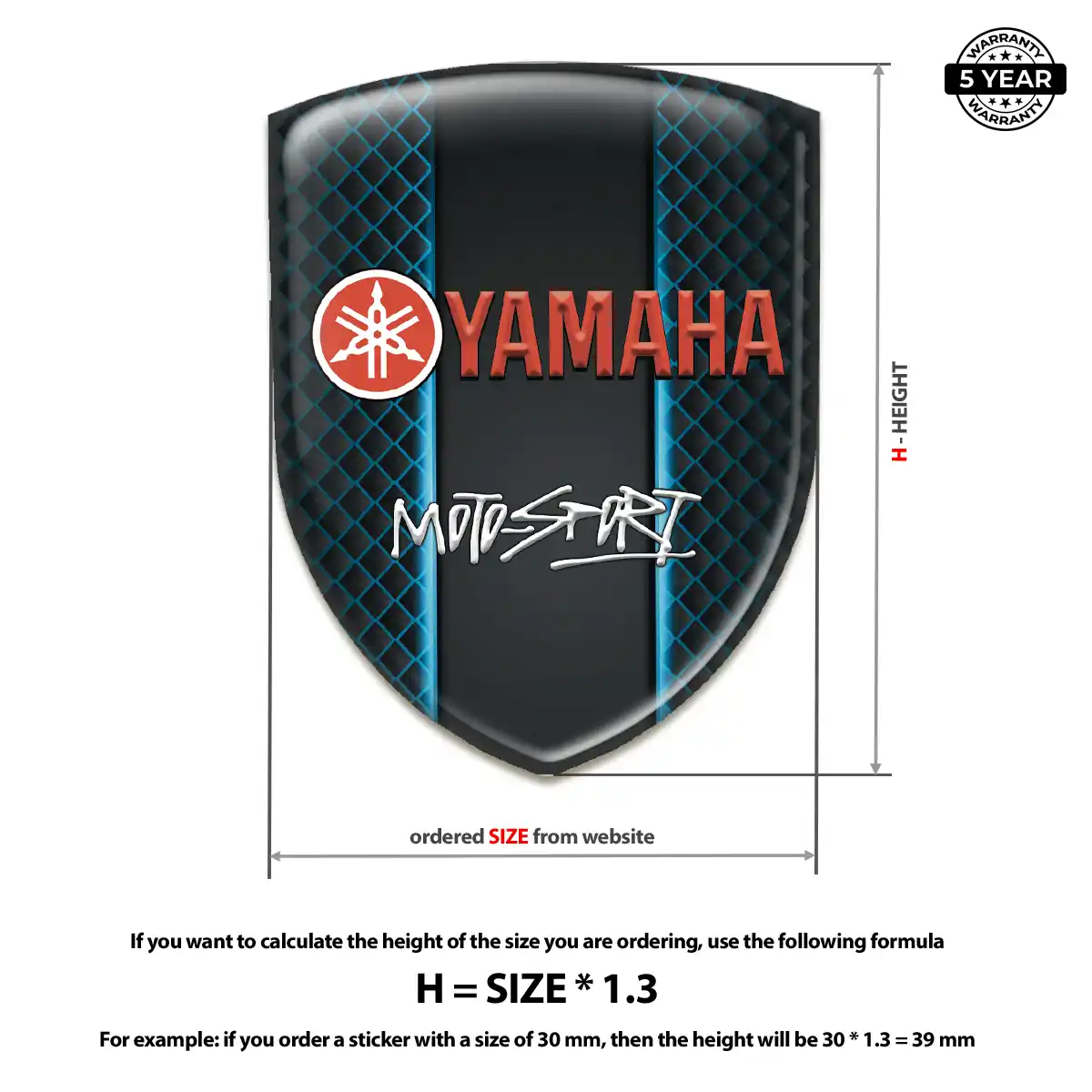 Yamaha Domed Car Sticker Cabin Style