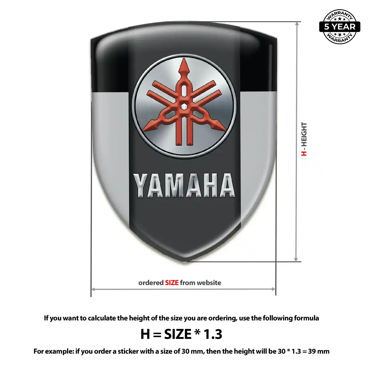 Yamaha Domed Car Sticker Deluxe Edition