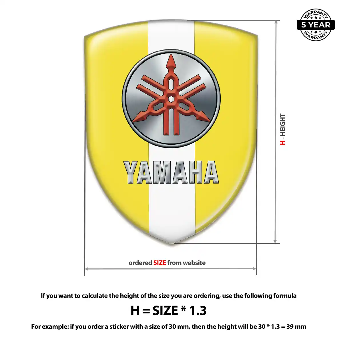 Yamaha Domed Car Sticker Elite Edition