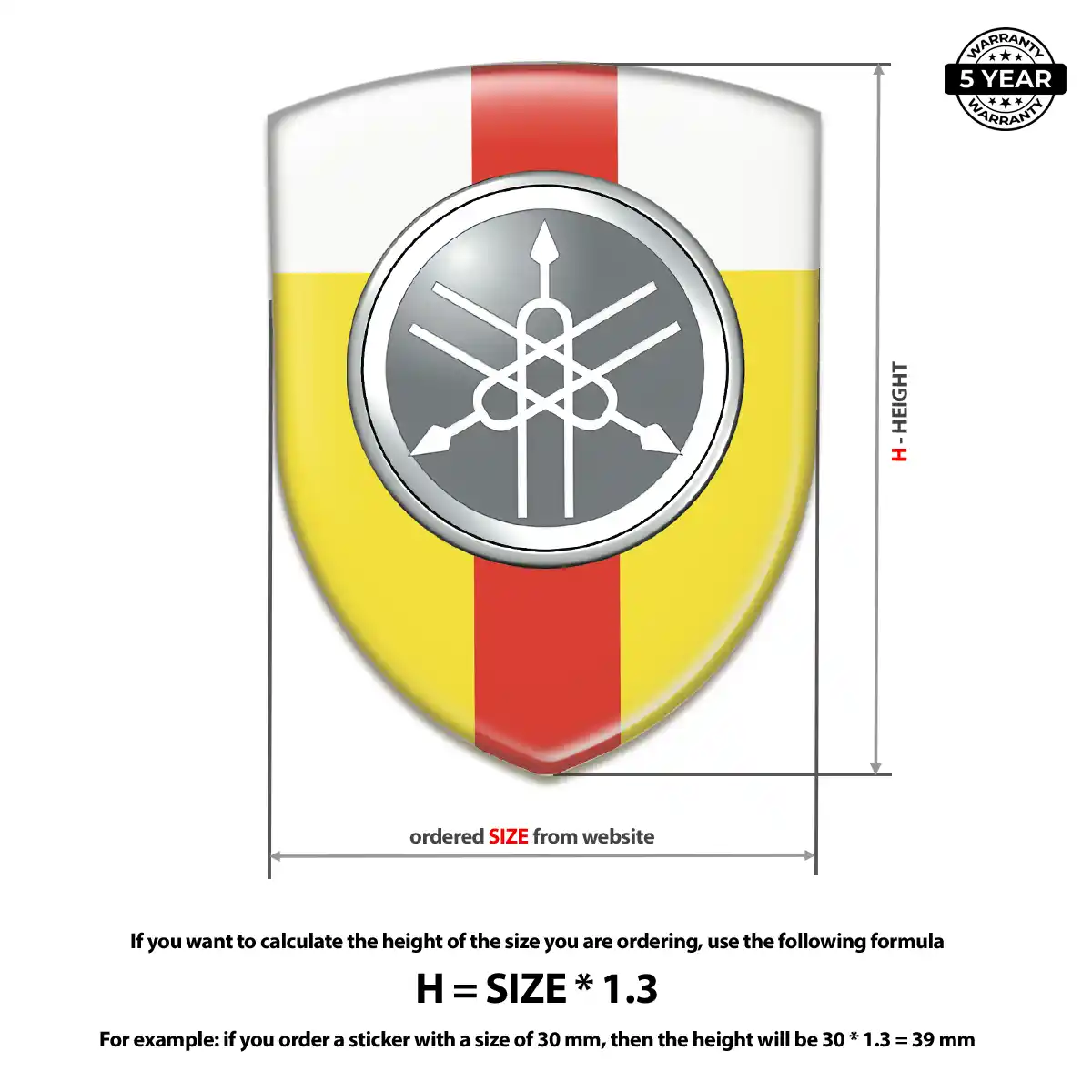 Yamaha Domed Car Sticker Elite Finish