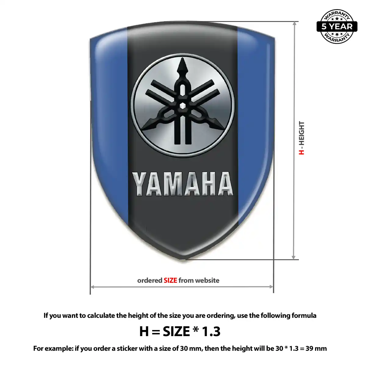 Yamaha Domed Car Sticker Exterior Luxe