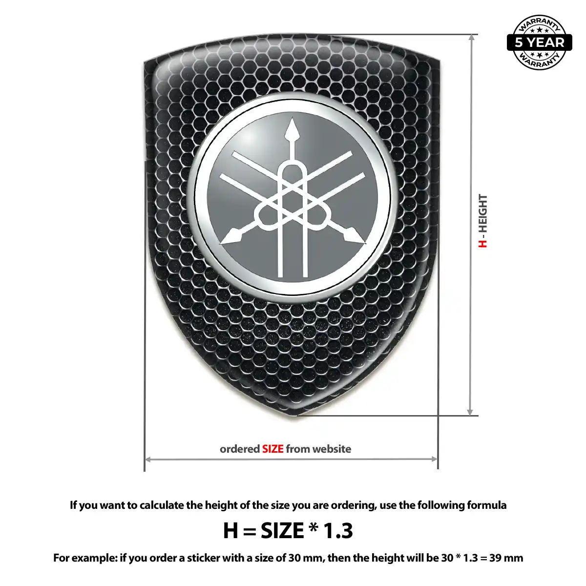 Yamaha Domed Car Sticker Interior Luxe