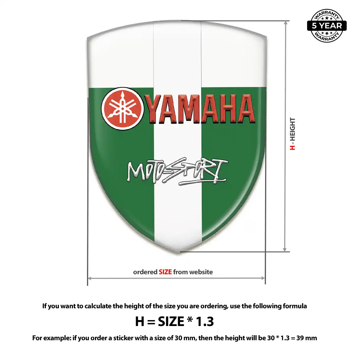 Yamaha Domed Car Sticker Opulent Line