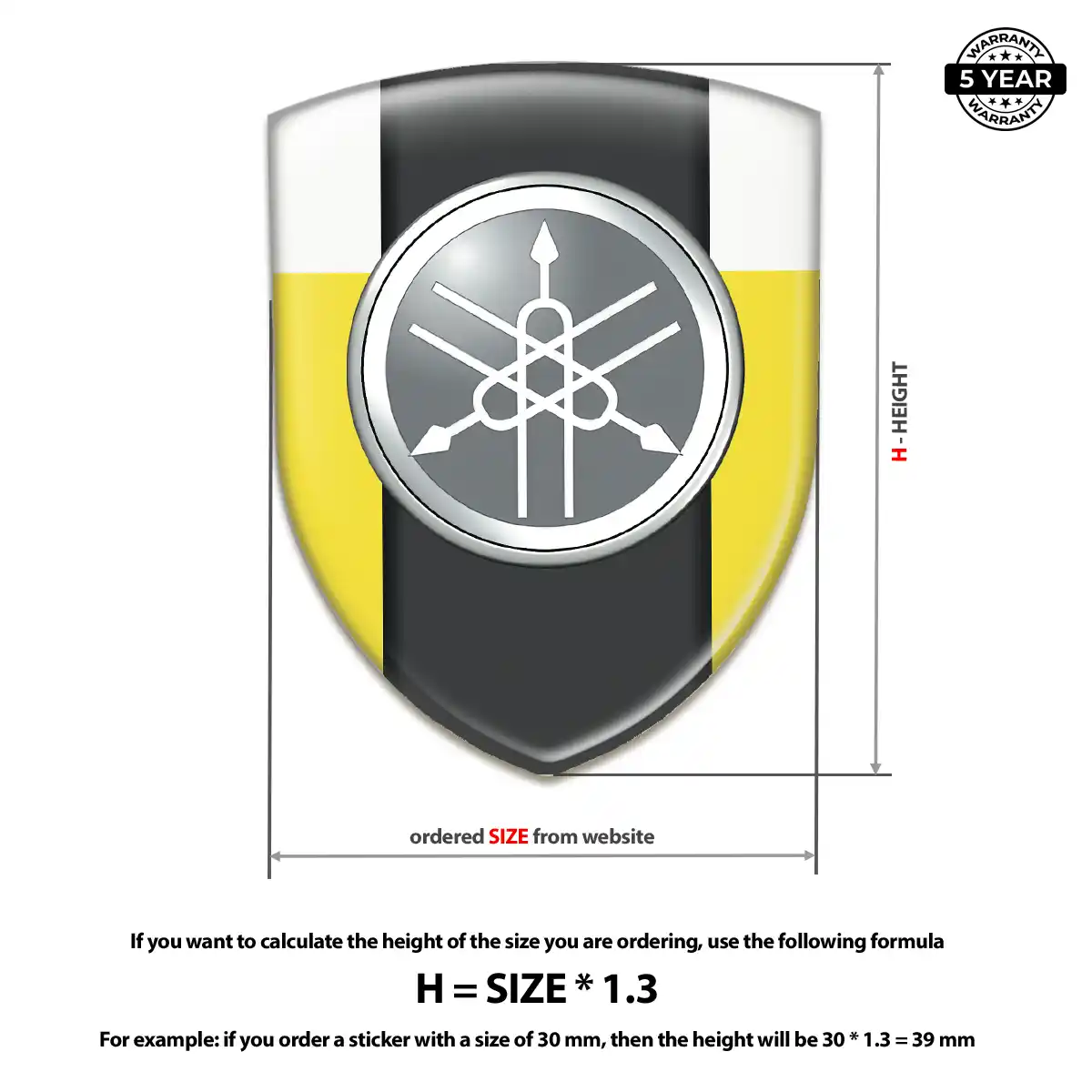 Yamaha Domed Car Sticker Outer Style