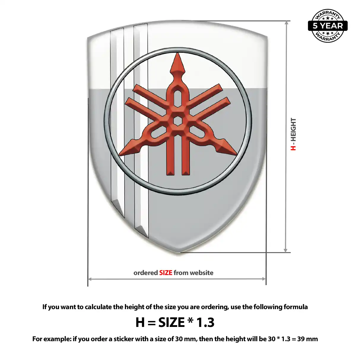 Yamaha Domed Car Sticker Performance Style