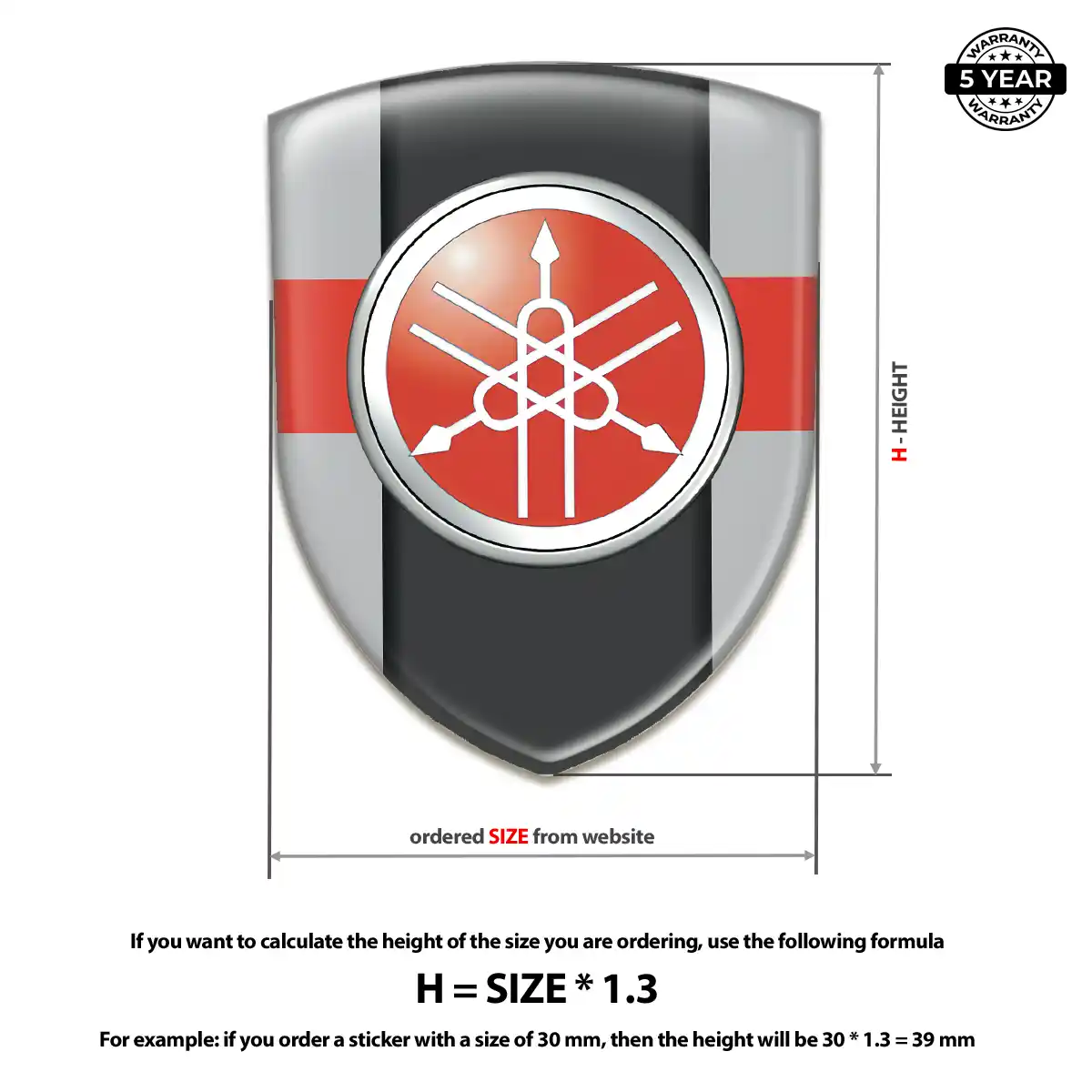 Yamaha Domed Car Sticker Premium Dome