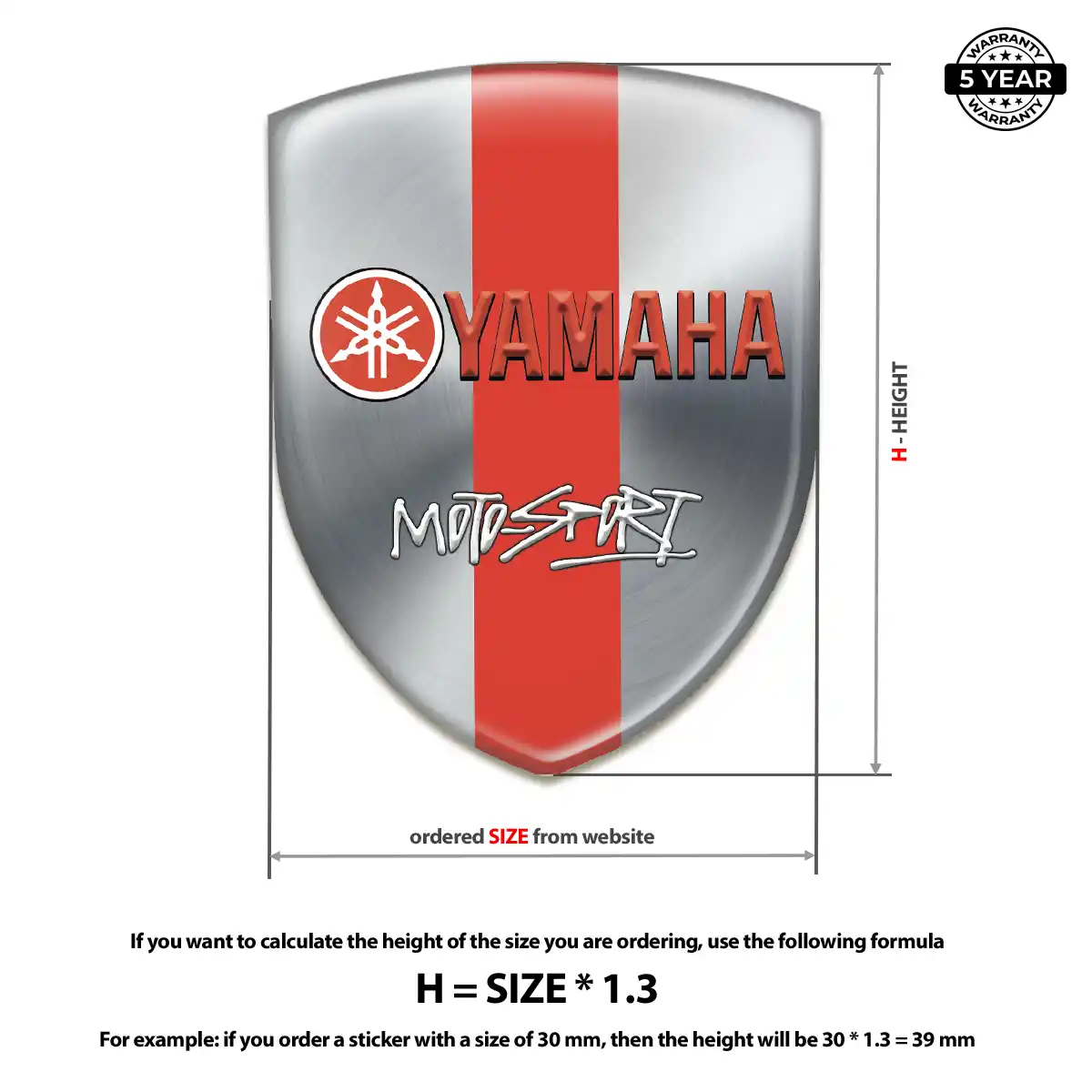 Yamaha Domed Car Sticker Prestige Line