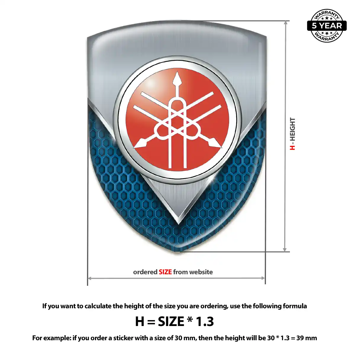 Yamaha Domed Car Sticker Prime Quality