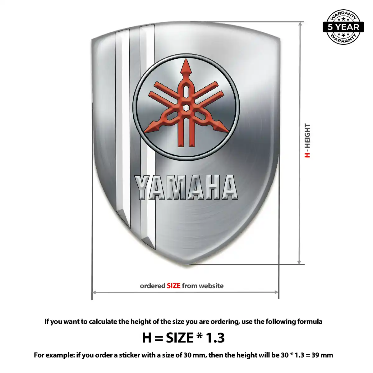 Yamaha Domed Car Sticker Refined Design