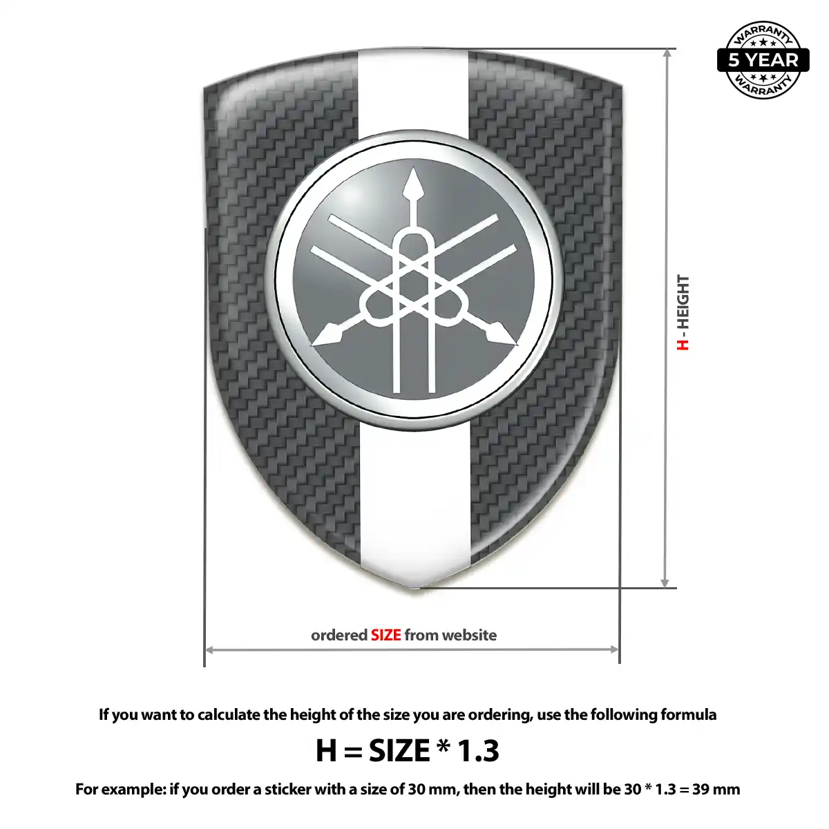 Yamaha Domed Car Sticker Resin Elite