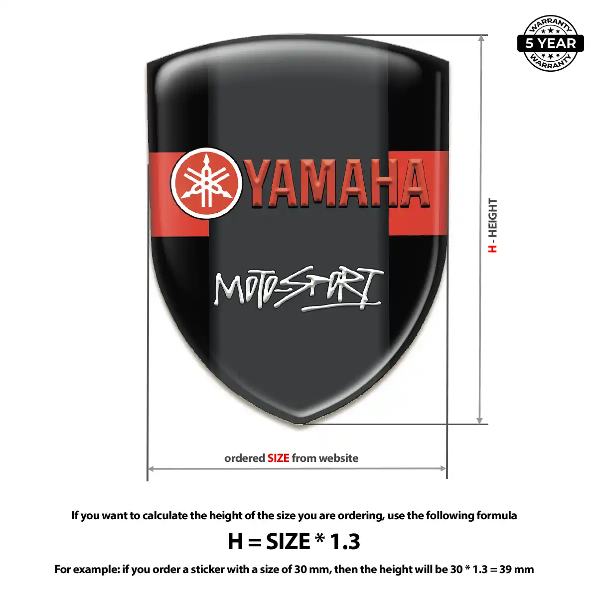 Yamaha Domed Car Sticker Signature Grade