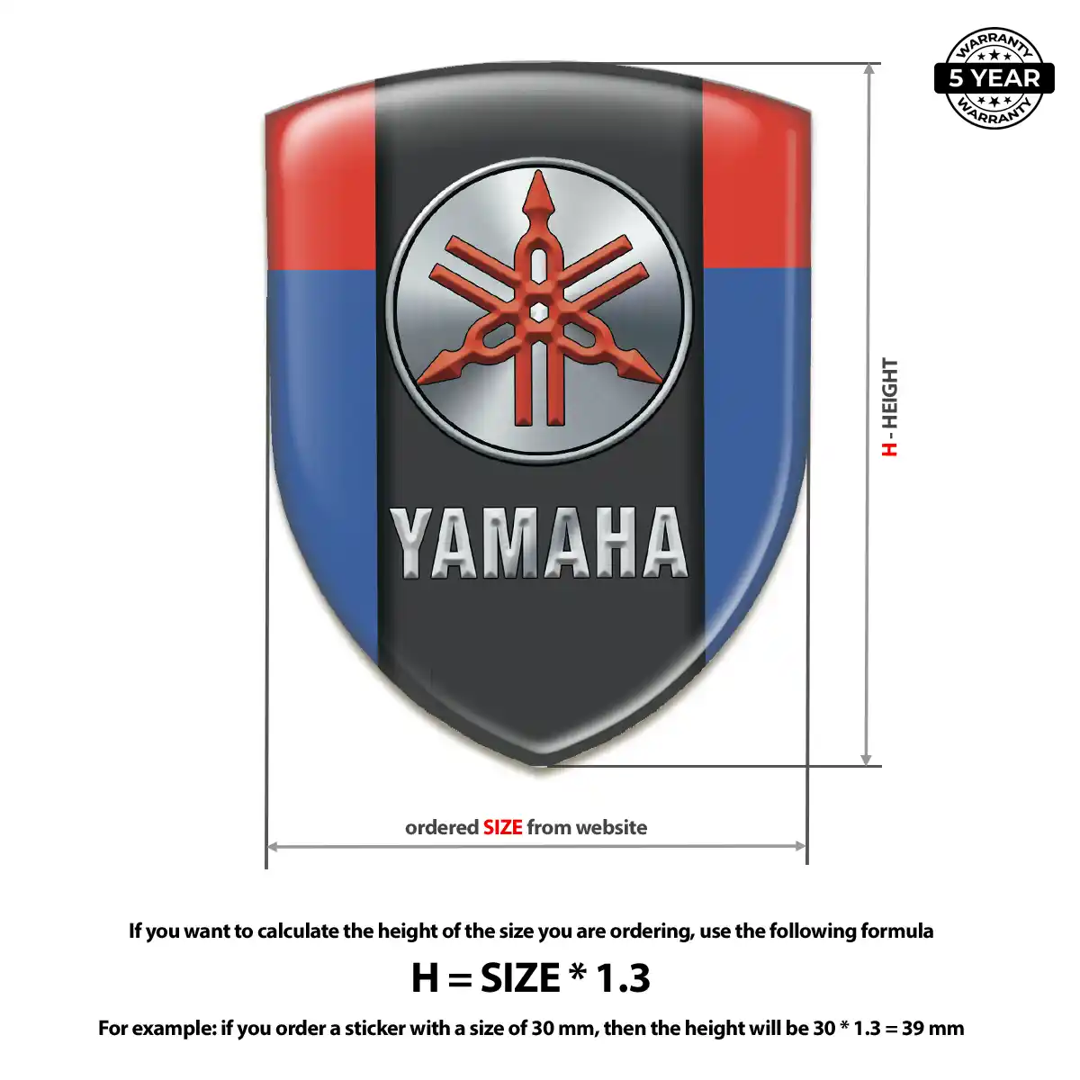 Yamaha Domed Car Sticker Sport Tuning