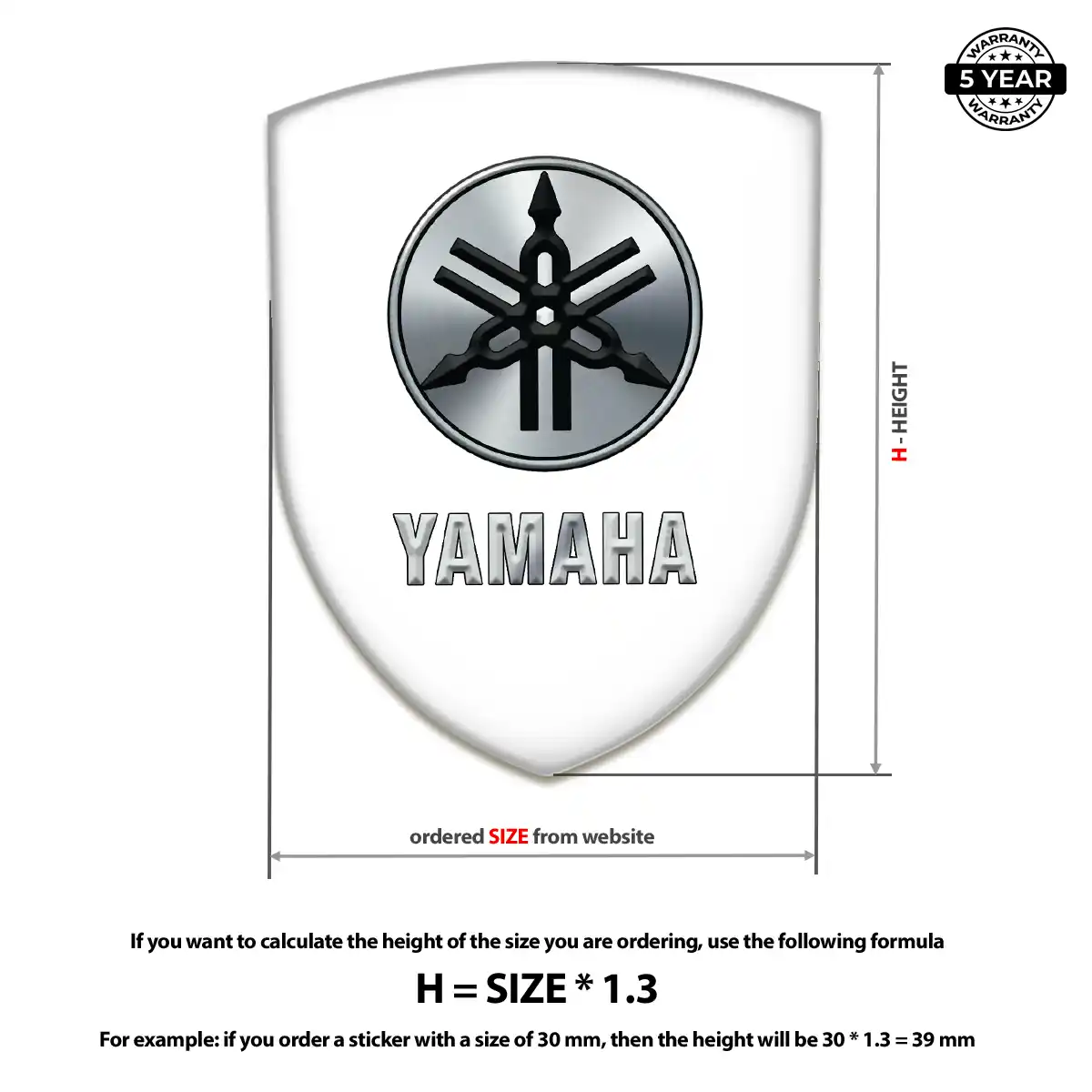 Yamaha Domed Car Sticker Superior Craft