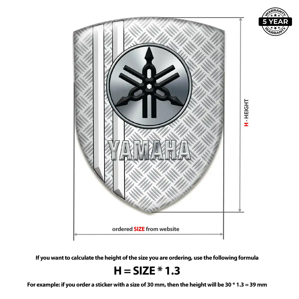Yamaha Domed Car Sticker Vortex Series