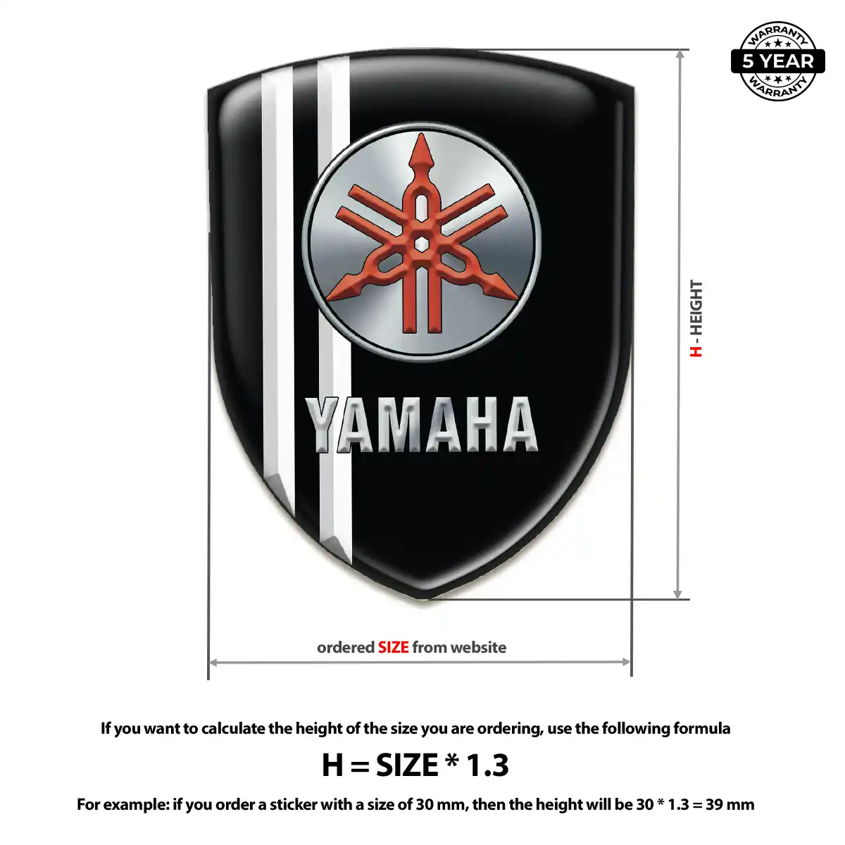 Yamaha Domed Decal Auto Tuning