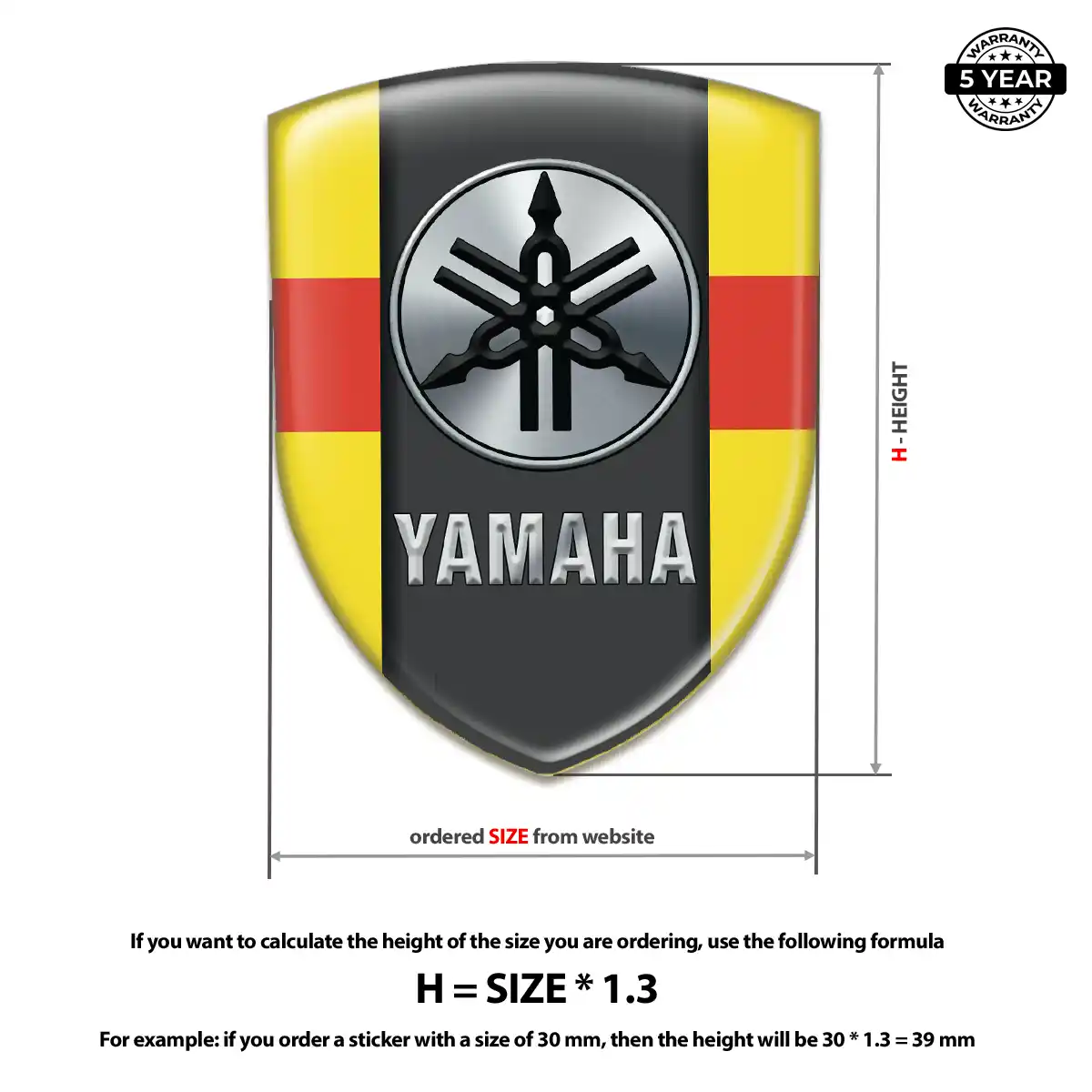 Yamaha Domed Decal Branded Line
