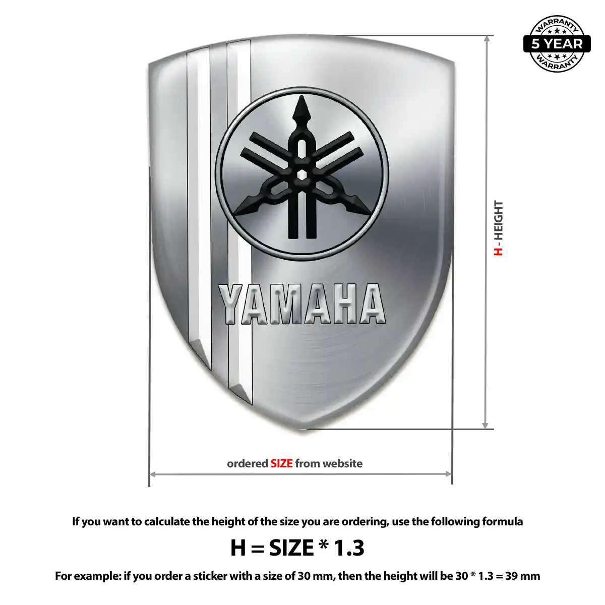 Yamaha Domed Decal Elite Finish