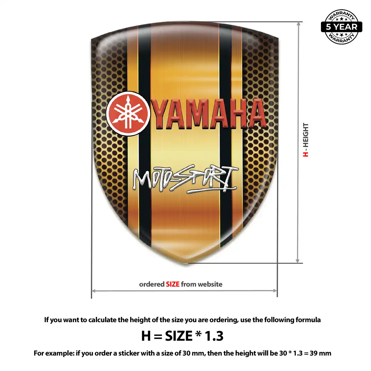 Yamaha Domed Decal Exterior Luxe