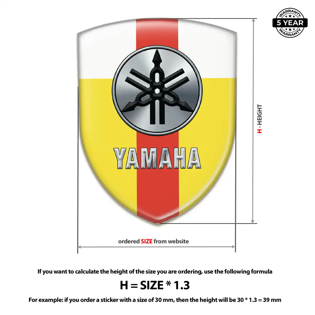 Yamaha Domed Decal Interior Elegance