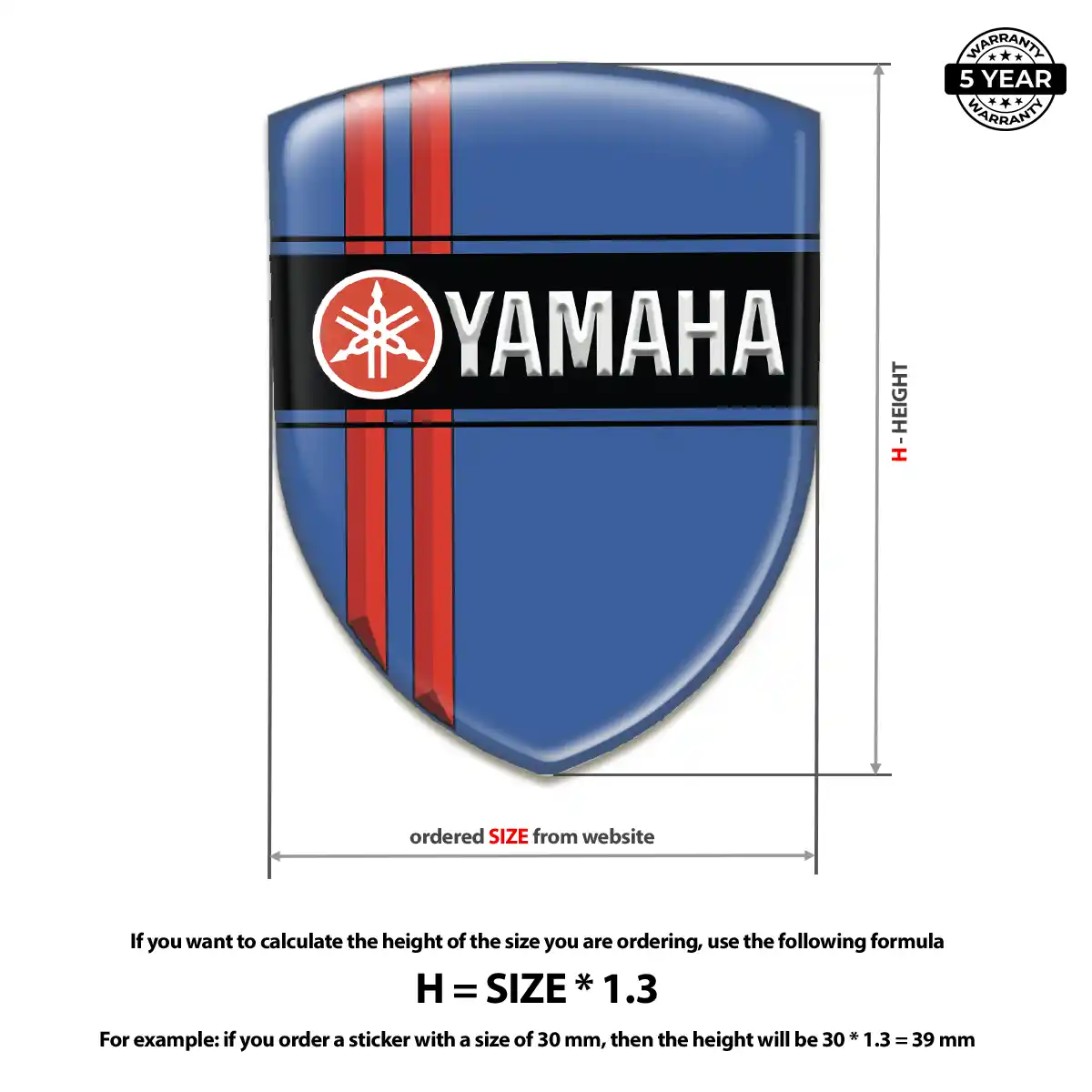 Yamaha Domed Decal Interior Luxe