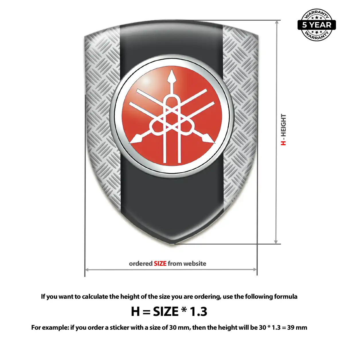 Yamaha Domed Decal Opulent Line