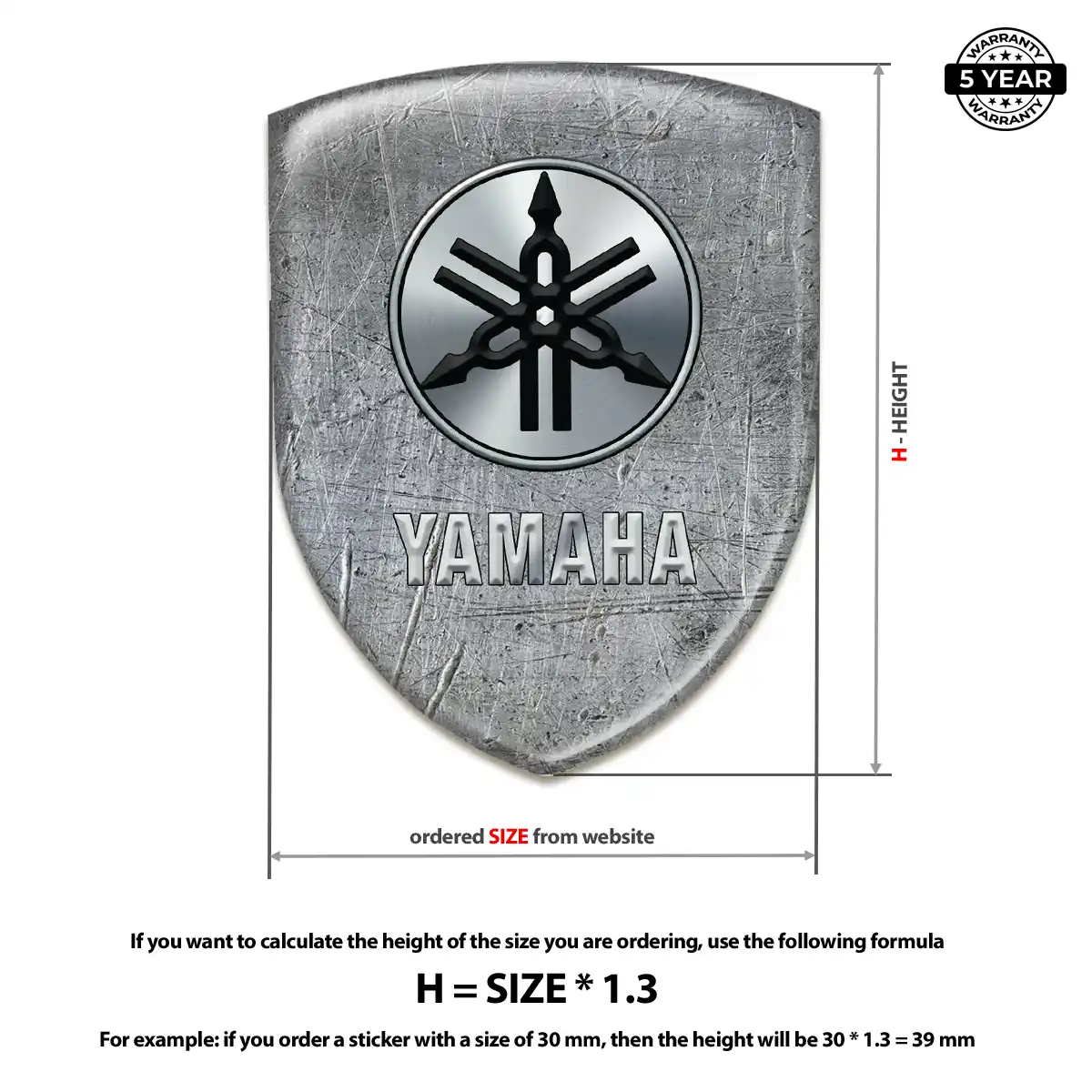 Yamaha Domed Decal Performance Style