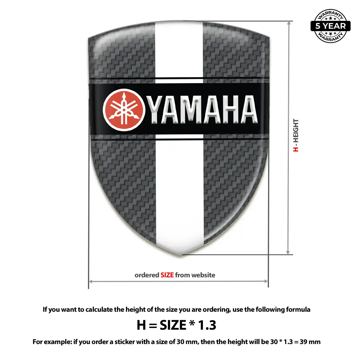 Yamaha Domed Decal Premium Dome