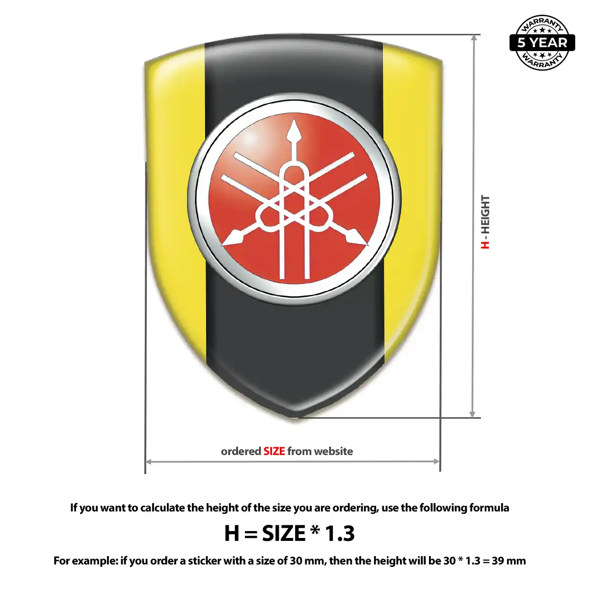 Yamaha Domed Decal Prestige Line