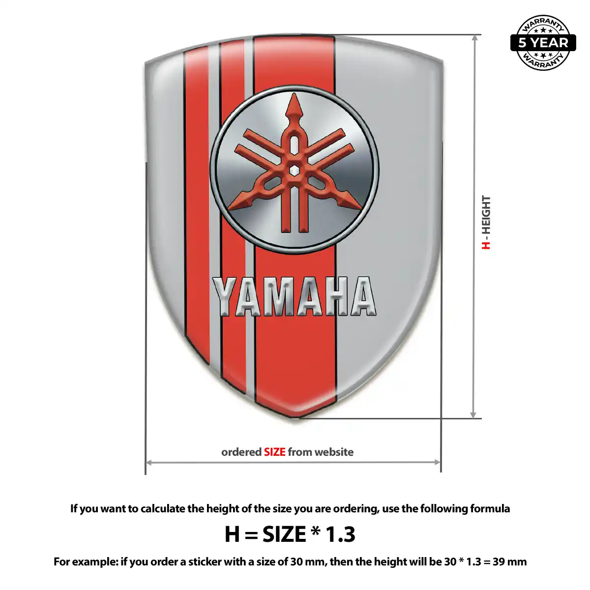 Yamaha Domed Decal Prime Quality