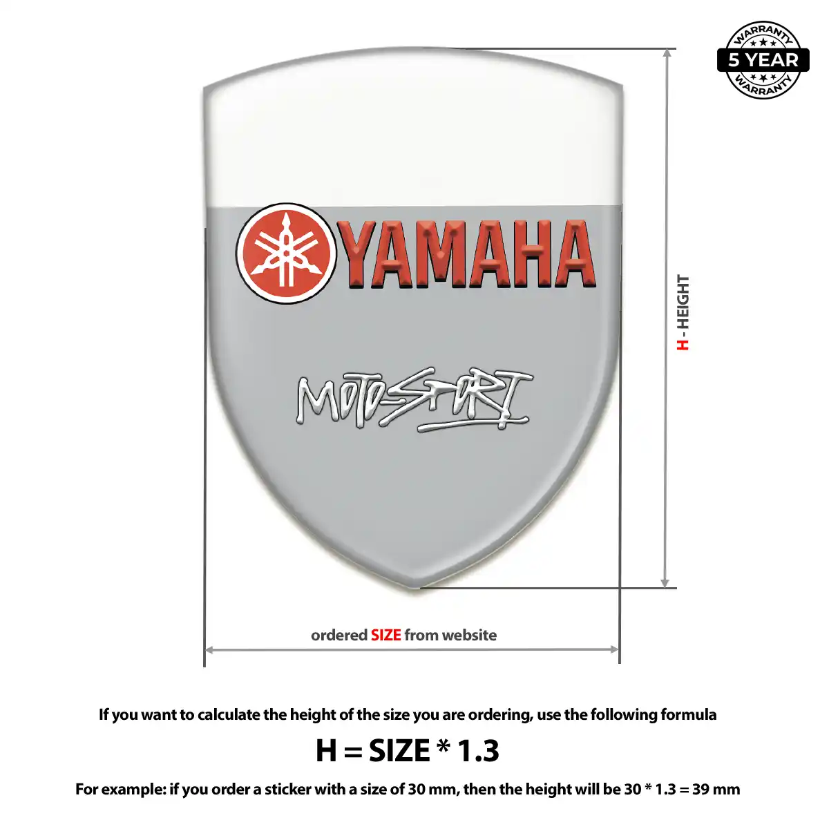 Yamaha Domed Decal Refined Design