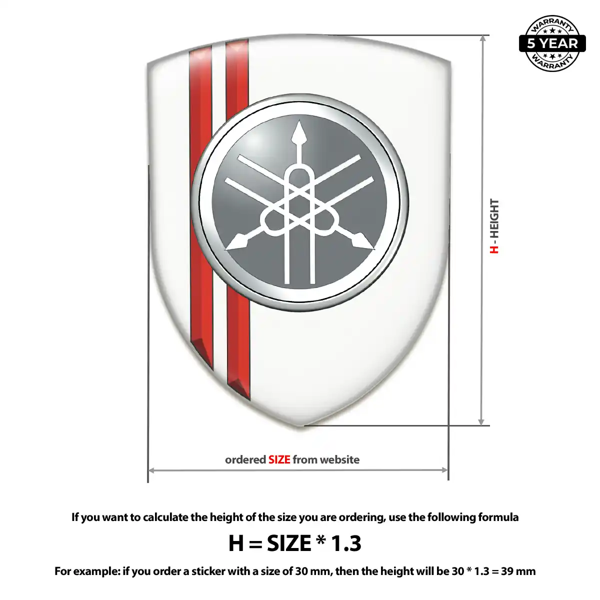 Yamaha Domed Decal Vortex Series