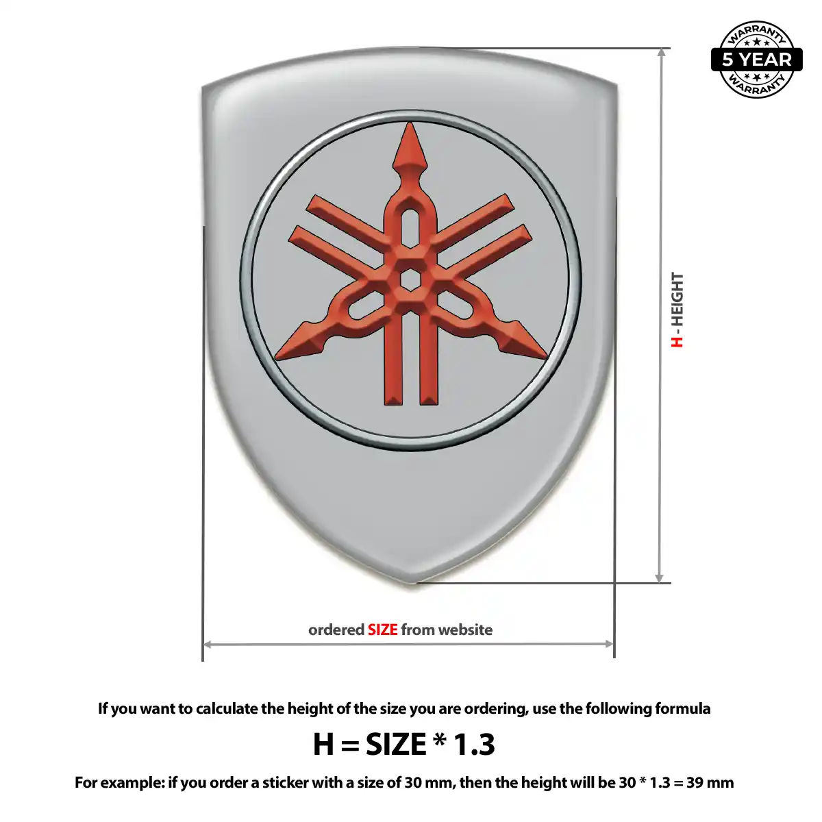 Yamaha Domed Emblem Branded Line