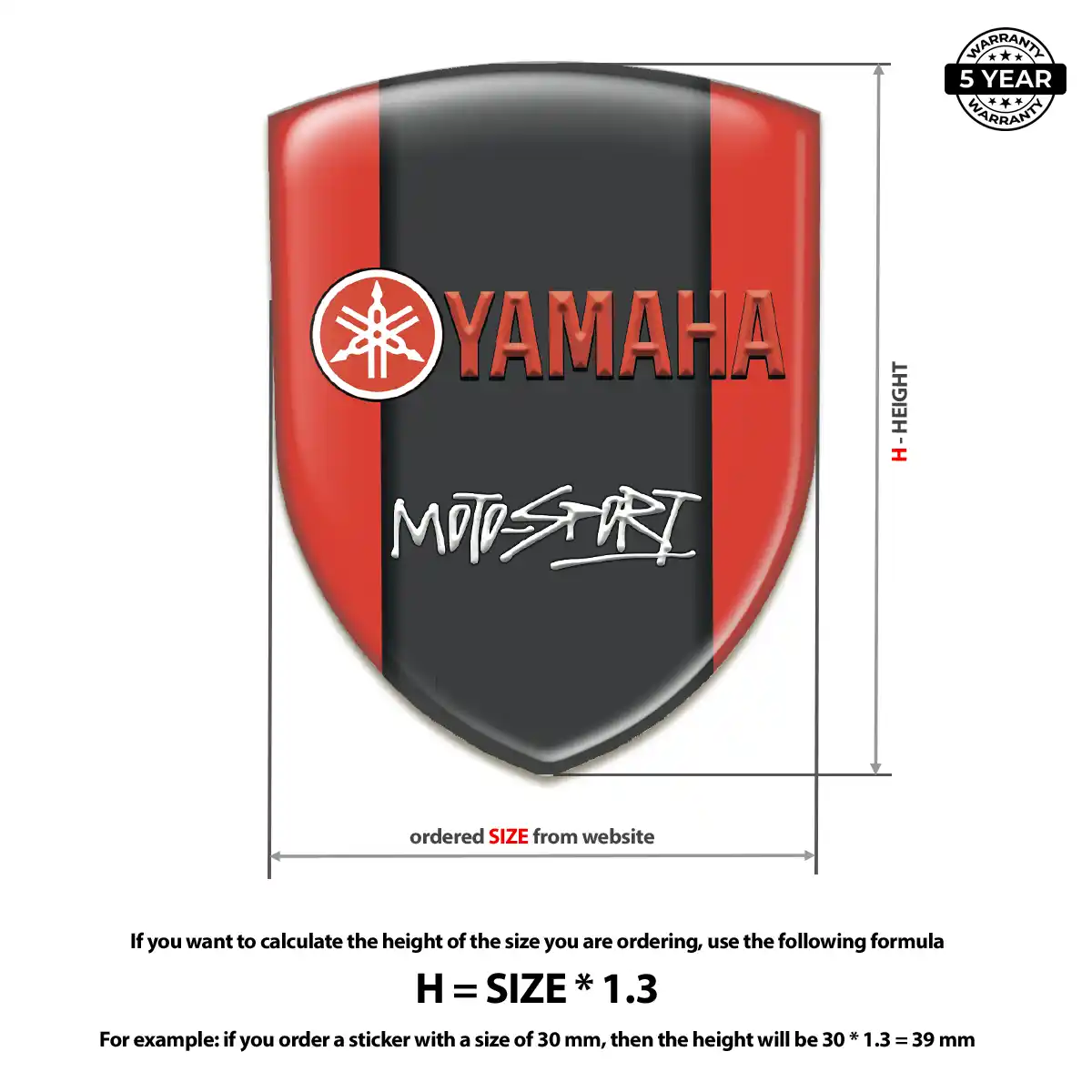 Yamaha Domed Emblem Outer Style