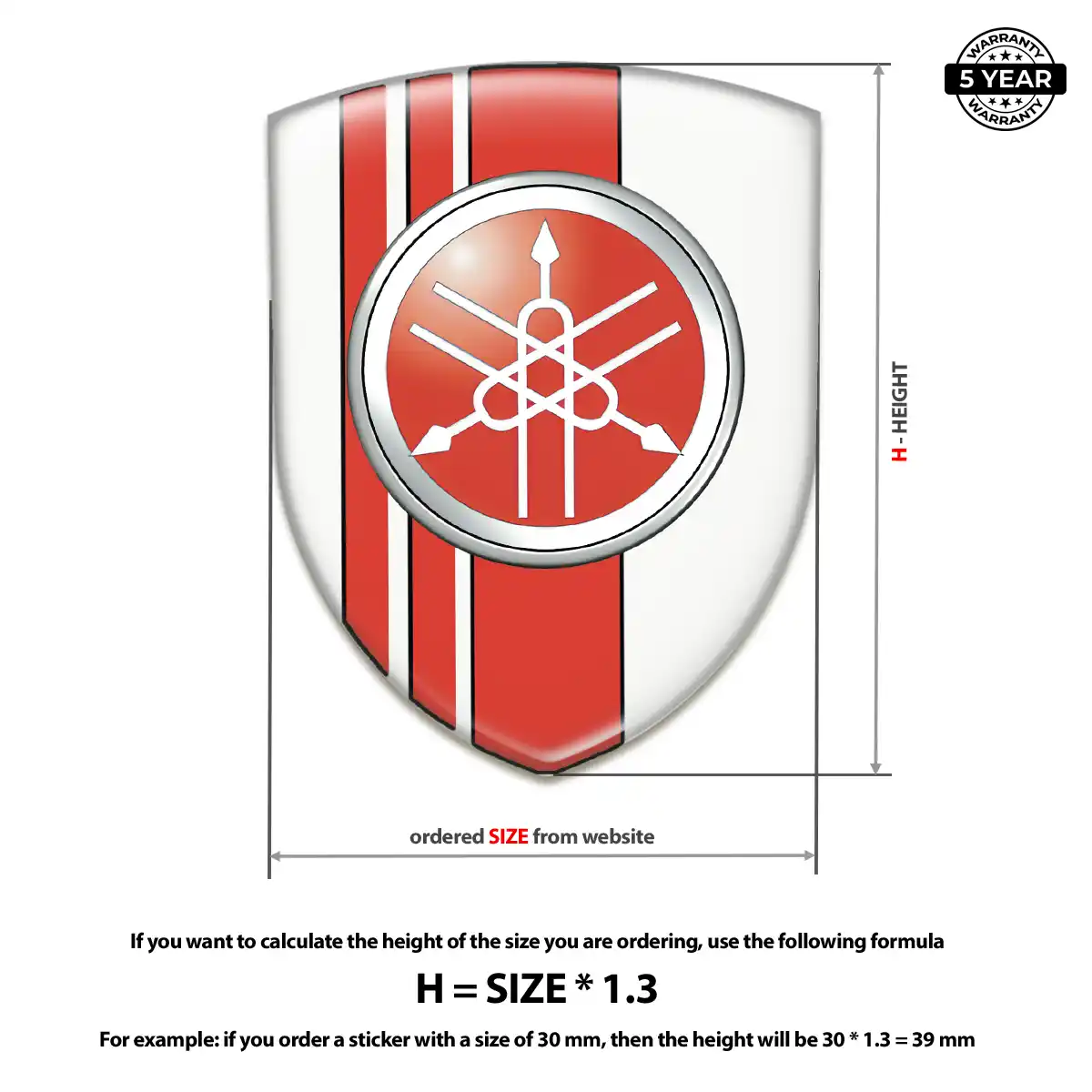 Yamaha Domed Emblem Performance Style
